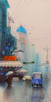 Zahid Ashraf, 12 x 24 inch, Acrylic on Canvas, Cityscape Painting, AC-ZHA-134